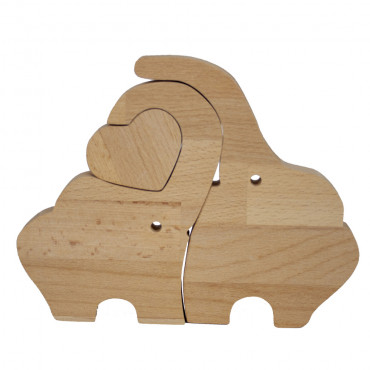 Mini Maker Kids Wooden Elephant Puzzle 100% Natural and Organic