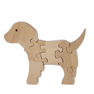 Mini Maker Kids Wooden Dog Puzzle 100% Natural and Organic