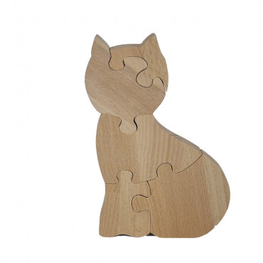 Mini Maker Kids Wooden Cat Puzzle 100% Natural and Organic